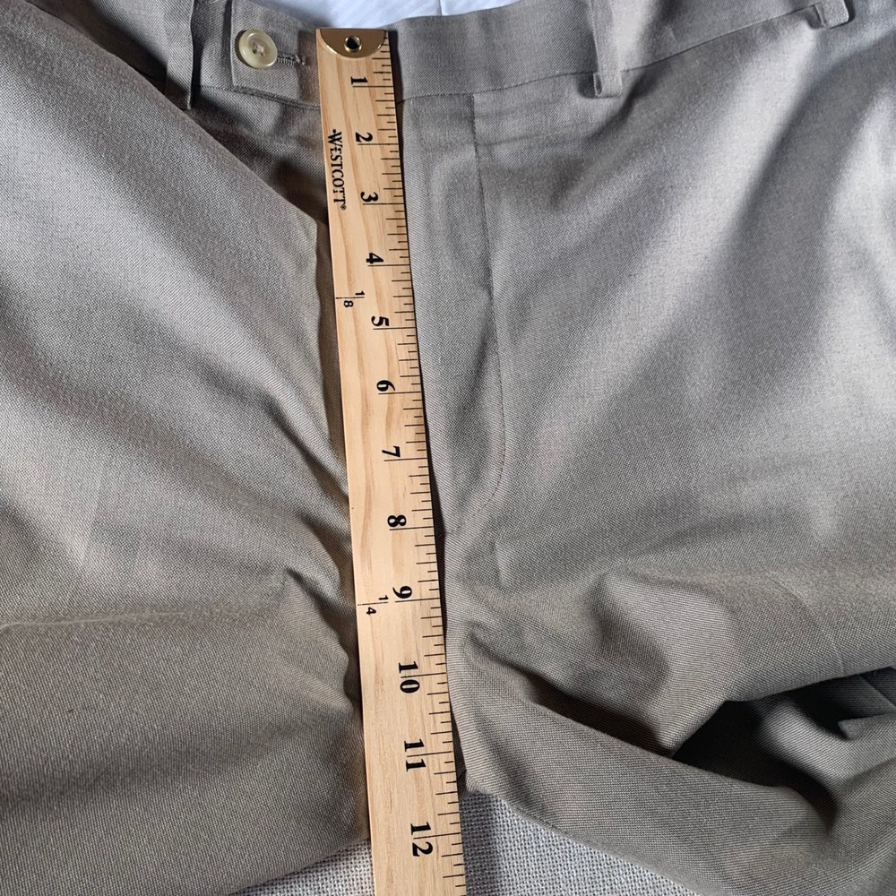 Lauren Ralph Lauren Mens Dress Pant 36x32 Tan Khaki Flat Front Straight Trousers - Picture 5 of 8